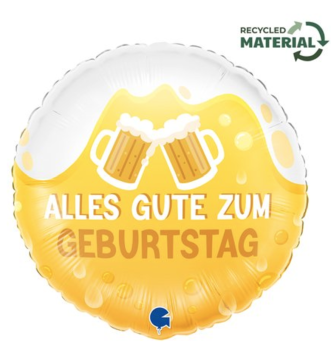 Folienballon - Alles Gute zum Geburtstag, Bierkrüge - ø 46cm